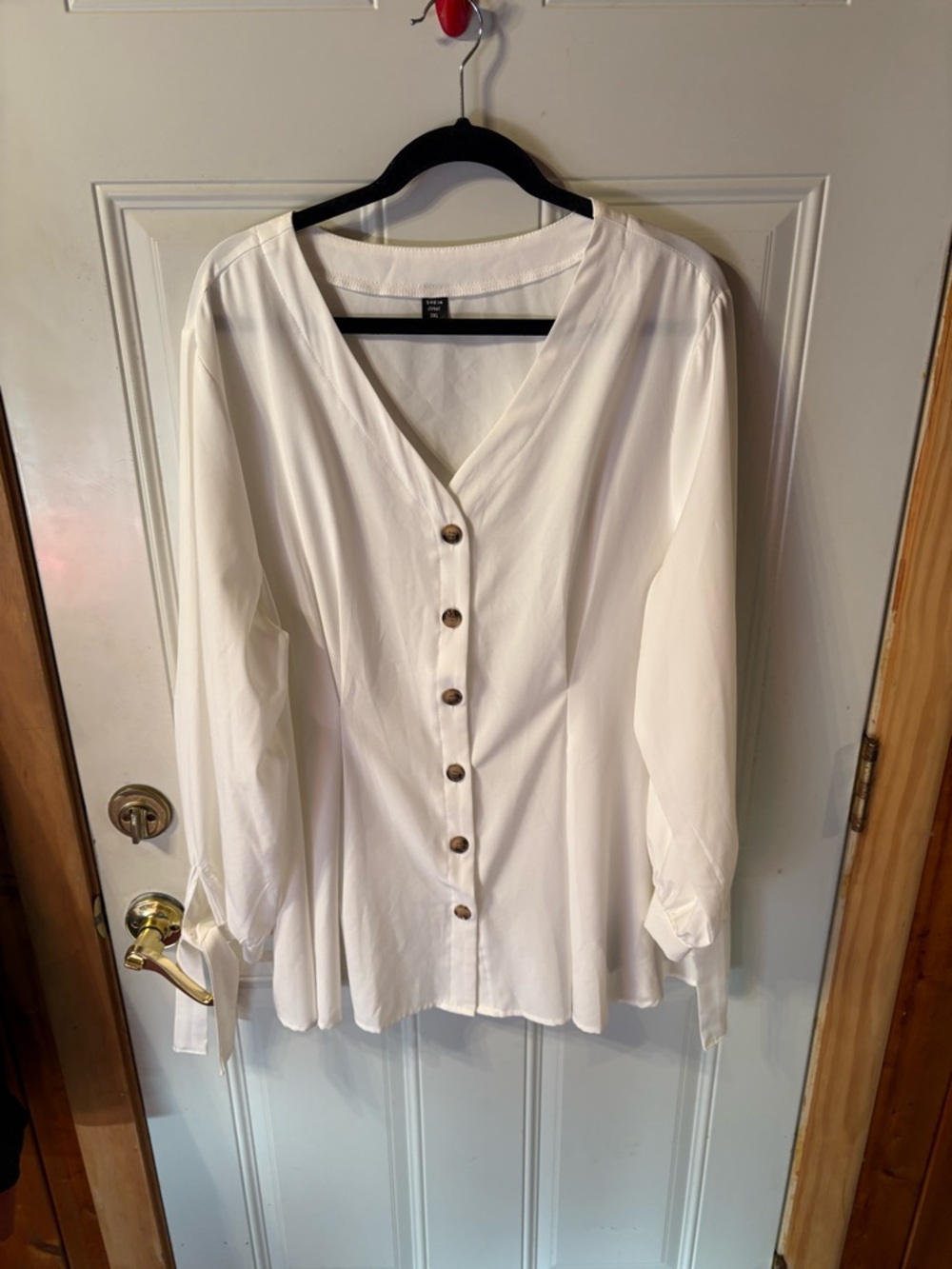 SHEIN White Button Down The Front Blouse Size 3XL